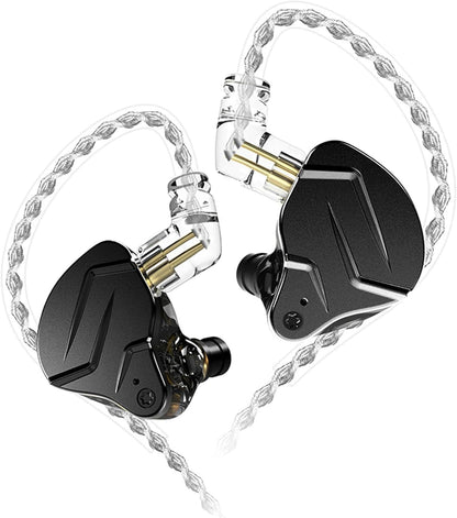 KZ ZSN PRO X Hifi in Ear Monitor, 1BA 1DD Earbud Headphone Dual Driver Drummer Musician Earphone Stereo Headset with Removable C Pin Cable for Church (NO Mic, Dark Black)
